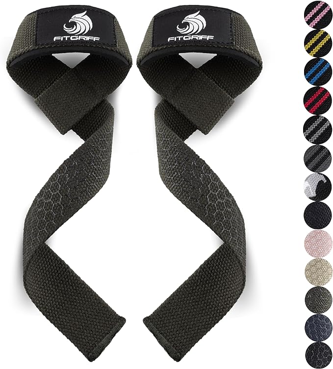 Fitgriff® Lifting Wrist Straps for Weightlifting, Gym, Deadlift, Workout (Made of Premium Cotton & Padded) - Men & Women