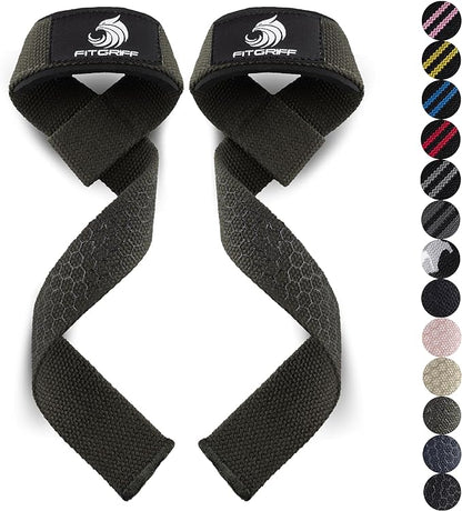 Fitgriff® Lifting Wrist Straps for Weightlifting, Gym, Deadlift, Workout (Made of Premium Cotton & Padded) - Men & Women