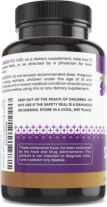 Ancient Bliss Saffron Extract Capsules Mood & Eye Support Supplement, Saffron Extract Appetite Suppressant Weight Management for Women & Men (60 Capsules)