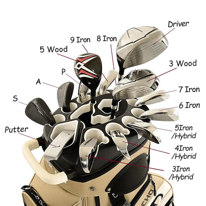 ASK ECHO 2024 T-Lock Golf Cart Bag with 14 Way Organizer Divider Top, Premium Cart Bag with Handles and Rain Cover, for Men