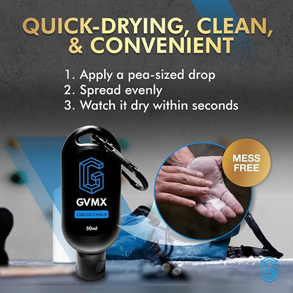 50ML/100ML/400ML Superior Grip Premium Liquid Chalk. Long Lasting Mess-Free Gym Chalk for Weightlifting, Gymnastics, Climbing. Fast Drying Refillable Gym Accessories. Package May Vary.