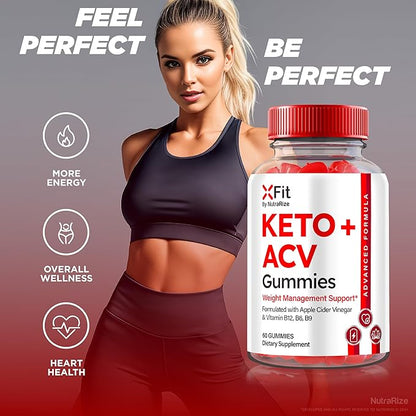 (2 Pack) Xfit Keto ACV Gummies, Official Keto+ACV Supplement, All Natural Apple Cider Vinegar 1000 MG, X Fit Keto Plus ACV Gummy for Health and Fitness, Gomitas Review (120 Gummies)