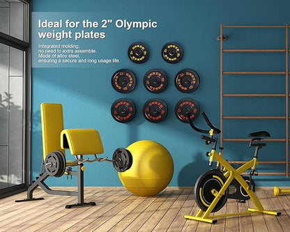 Weight Plate Holder, 6 Pack Weight Plate Rack, Fit for 2 Inch Olympic Plate Storage Home Gym