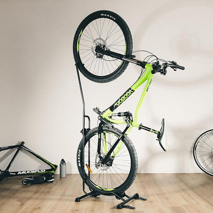 CyclingDeal Upright Bike Stand Floor - Vertical & Horizontal Bicycle Stand Bicycle Storage - Safe & Secure Bike Storage Rack - for Wheels Sizes up to 29" - Bike Rack Garage Bicycle Rack - Classic