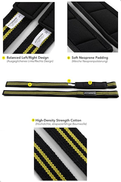 Fitgriff® Lifting Wrist Straps for Weightlifting, Gym, Deadlift, Workout (Made of Premium Cotton & Padded) - Men & Women