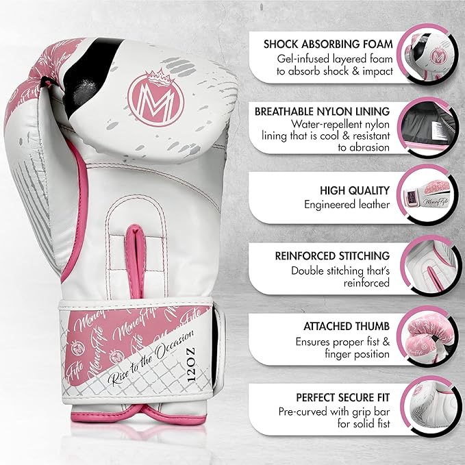 Boxing Gloves for Men & Women - Boxing, Kickboxing, Muay Thai, MMA, Training & Sparring - Punching Bag & Heavy Bag Gloves - MoneyFyte