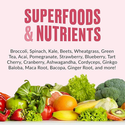 VitaHustle ONE - Superfood Meal Replacement Shake, Plant Based Protein Powder, Vegan. 86 Superfoods, Vitamins, & Minerals, Ashwagandha, Adaptogens. Founded by Kevin Hart. (Strawberry) 15 Servings