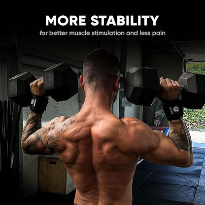 FIGHTR® Fitness Wrist Wraps - for more Grip and less Pain - Pro Quality for Fitness, Powerlifting, Bodybuilding, Weightlifting & Crossfit