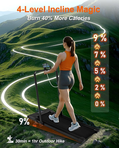 Lichico Walking Pad Under Desk Treadmill，Portable Small Treadmills for Home and Office，Super Quiet Brushless Motorized Walking Jogging Running Machine with Remote Control