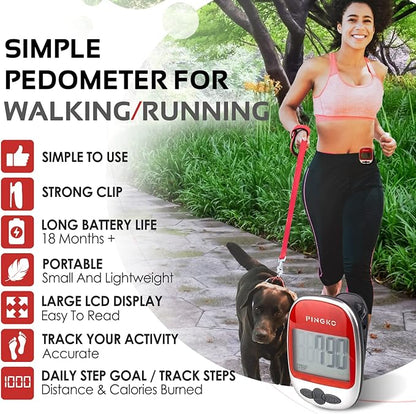 PINGKO Outdoor Multi-Function Portable Sport Pedometer Step/Distance/Calories/Counter