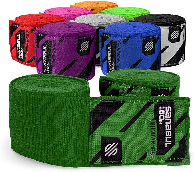 Sanabul Elastic 180 inch Boxing Hand Wraps for Boxing Gloves Muay Thai Kickboxing MMA Wraps for Men & Women