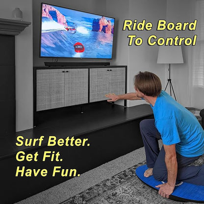 Wakesurf Balance Board by Lakesurf - Includes Motion Tracking App & Phone Mount for Wakesurfing Simulation, Games, Fitness Training, and Tutorials