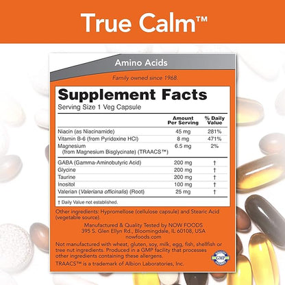 Now foods true calm 90 caps (4 Pack)