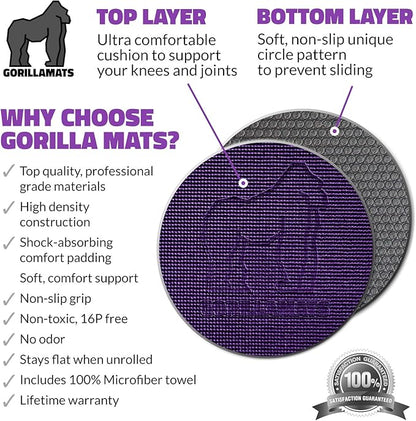 Gorilla Mats Premium Large Yoga Mat – 6' 4' x 8mm Extra