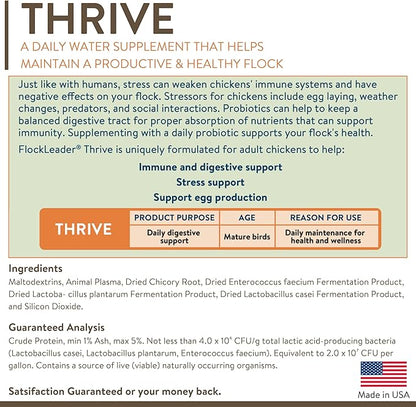 Thrive, Daily Probiotic & Prebiotic Water Supplement for Chickens 8+ Weeks Old, 8 oz (Pack of 2)