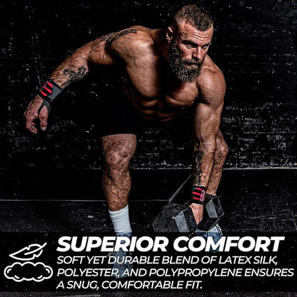 FIGHTSENSE Wrist Wraps for Weightlifting, 18” Premium Quality Wrist Straps with Heavy Duty Thumb Loop-Gym Wrist Wraps for Weight Lifting,Powerlifting,Strength Training,Bodybuilding,Wrist Brace