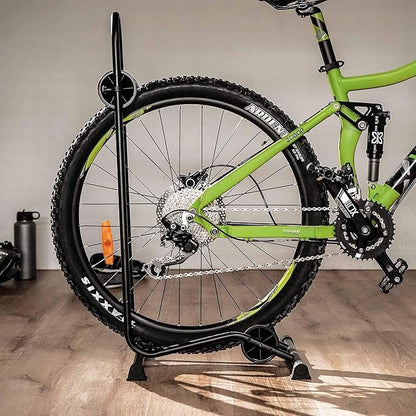 BikeHand Bike Floor Stand Parking Rack Stand - for 24"-29" Mountain MTB & Road Bikes Bicycles Indoor Outdoor Garage Storage - Fat Bike for 1 Bike