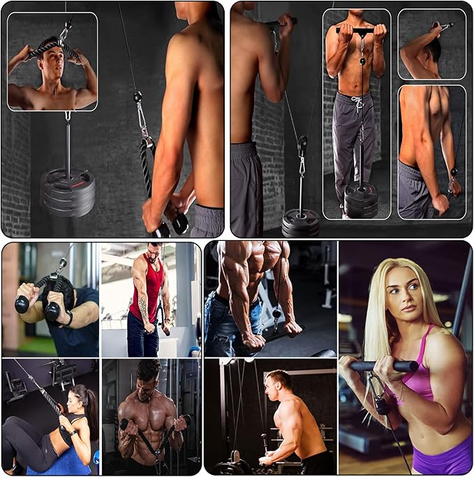 Taeku LAT Pulley System for Home Gym – Strength Training Fitness Equipment Cable Machine for Triceps, Biceps, Back & Shoulder Workouts
