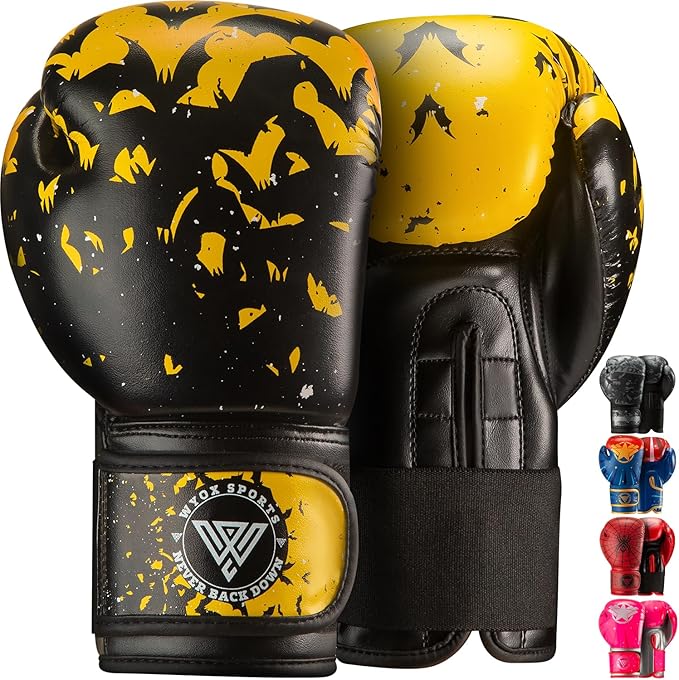 WYOX Kids Boxing Gloves 4oz 6oz 8oz – Youth Punching Gloves for Boys & Girls Ages 3–15 – Sparring Gloves for Punching Bag, Kickboxing, Muay Thai, MMA – Boxing Gloves for Kids Training Set