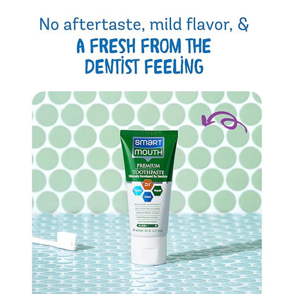SmartMouth Premium Zinc Ion Toothpaste, Cavity, Enamel, and Plaque Help, Mild Mint, 3.4 oz, 3 Pack