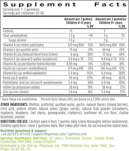 Methylated Kids Multivitamin Gummy, MTHFR Supplement with B-Vitamins & Vitamin D, Clean Label, Sugar Free, Age 4+, Berry Flavor Vegan Gummies, No Artificial Sweeteners or Flavors, pack of 6 by Igennus