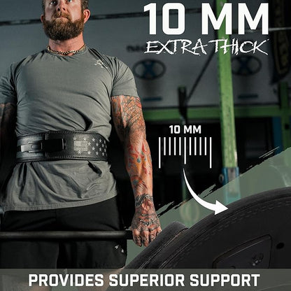 Weight Lifting Belt - Lever Gym Belt for Weightlifting 10mm Leather 4 Inches