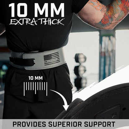 Weight Lifting Belt - Lever Gym Belt for Weightlifting 10mm Leather 4 Inches
