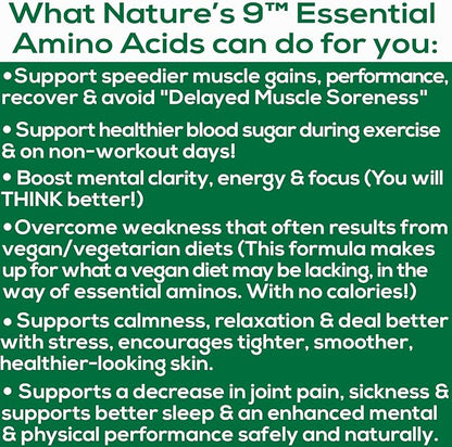 Essential Amino Acids EAA Supplement Complete Amino Acid Complex Pills BCAA + EAAS Tablets: Vegan, A PerfectAmino, Pre Workout, 9 Free Form, Muscle Recovery, Cognitive, Cravings, 210 Pills