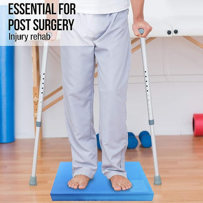 pete's choice XL or L Foam Balance Pad - Free Stretching Strap & Booklet | Extra Large Balance Pads - Physical Therapy, Ankle & Knee Rehab