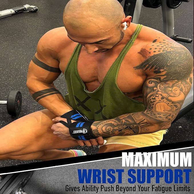 Wrist Wraps for Weightlifting 18” Premium Quality Wrist Support for Bodybuilding Heavy Duty Thumb Loop Powerlifting, Strength Training for Men and Women