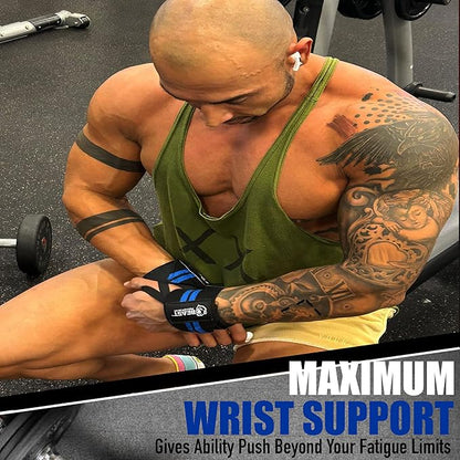 Wrist Wraps for Weightlifting 18” Premium Quality Wrist Support for Bodybuilding Heavy Duty Thumb Loop Powerlifting, Strength Training for Men and Women