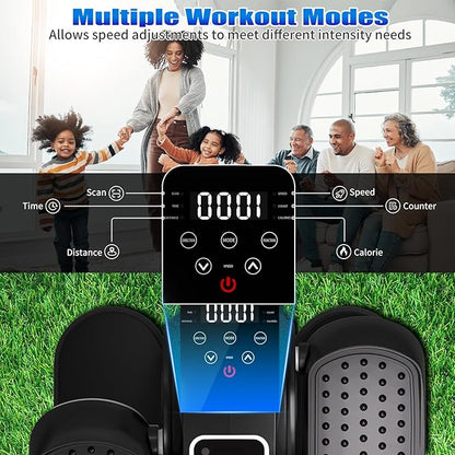 Under Desk Elliptical Machine with App – Quiet & Portable Electric Pedal Exerciser with Adjustable Speed and LED Display for Home and Office, Seated Ellipse Leg Exerciser Fully Assembled