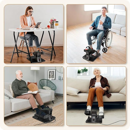 Under Desk Elliptical Training Machines: Pedal Exerciser Electric 2 in 1 Auto or Manual with 12 Adjustable Speeds Portable Under Desk Bike Leg Exerciser for Seniors While Sitting with Remote Control