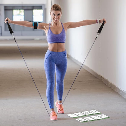 NewMe Fitness Resistance Bands Workout Cards, Instructional Fitness Deck for Women & Men, Beginner Fitness Guide to Training Exercises at Home or Gym