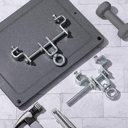 2 Pcs Heavy Bag Mount Steel Beam Clamp I Beam Hanger Punching Bag Hanger for Heavy Punching Bag Bracket, Beam Hanger with Hook, Ceiling Mount for Boxing Bag