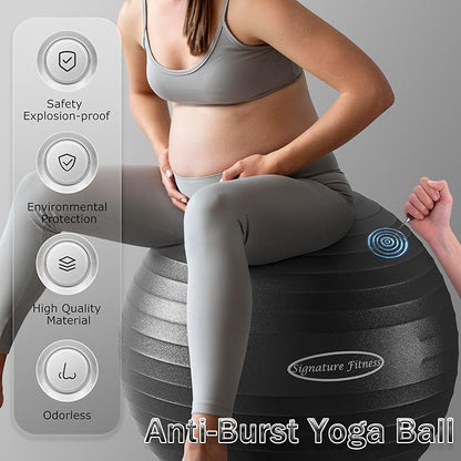 Anti-Burst and Slip Resistant Exercise Ball Yoga Ball 2,000-Pound Capacity,