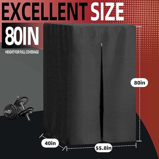 MRWiZMS Gym Rack Cover, with Waterproof Zipper,Suitable for Squat Rack/Weight Lifting Rack/Home Gym Workout Equipment Protective Cover,420D Oxford Cloth UV Protection, Dustproof
