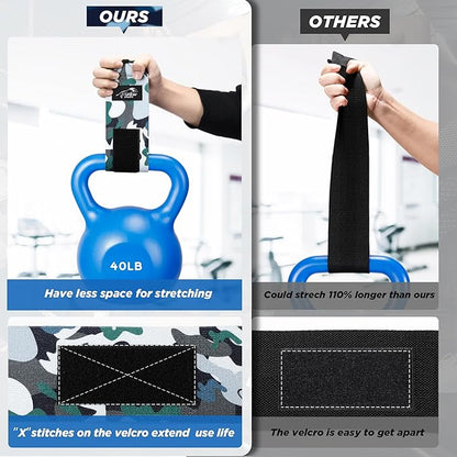 IPOW 18'' Professional Wrist Wraps for Weightlifting 2 Pack(IPF Approved), Heavy Duty Gym Wrist Straps for Working Out, Weight Lifting Wrist Brace for Men & Women, Wrist Support with Thumb Loop