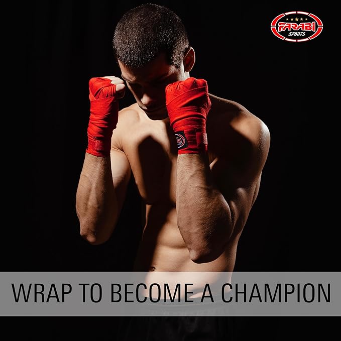 Farabi Sports Boxing Hand Wraps for Men, Women Boxing Wraps 180 inch Adult Hand Wraps for MMA Muay Thai Kickboxing Martial Arts Punching Bag and Training