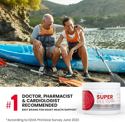 humanN SuperBeets Beet Root Powder - Nitric Oxide Supplement for Heart Health, Circulation & Blood Pressure Support - Non-GMO Superfood, Beetroot Powder Black Cherry, 30 Servings