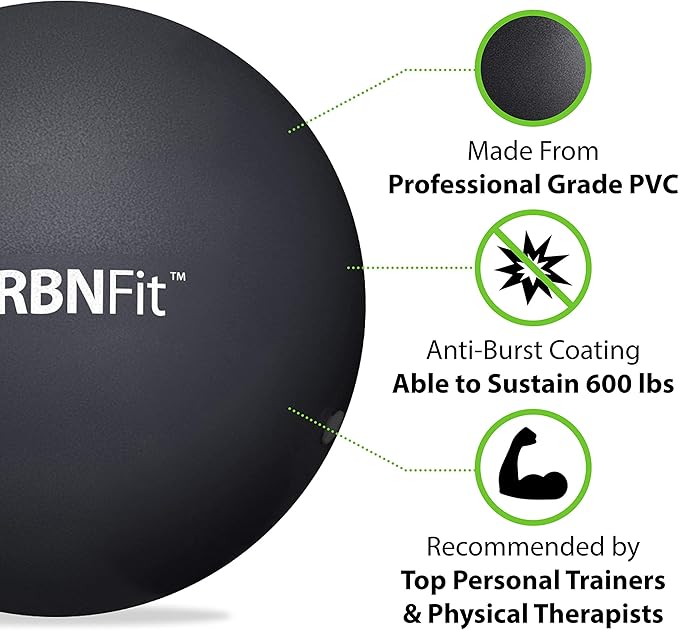 URBNFit Small Exercise Ball - 9-inch Mini Pilates
