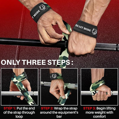 TECEUM Wrist Lifting Straps with Neoprene Padding Support – Heavy Duty Wrist Workout Straps For Men and Women – Ideal for Powerlifting, Strength Training, Bodybuilding