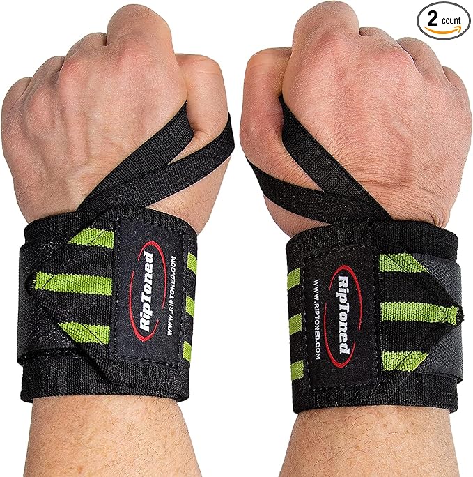 Rip Toned 18” Wrist Wraps - Wrist Straps for Weightlifting - Lift Better, Protect Wrist Pain - Adjustable, Durable, Machine Washable - Wrist Wraps for Weightlifting - USPA Endorsed for Men & Women