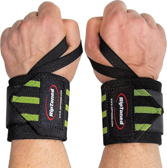 Rip Toned 18” Wrist Wraps - Wrist Straps for Weightlifting - Lift Better, Protect Wrist Pain - Adjustable, Durable, Machine Washable - Wrist Wraps for Weightlifting - USPA Endorsed for Men & Women