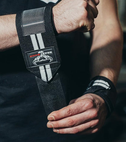 BEAST RAGE Wrist Wraps for Weightlifting - Adjustable Lifting Straps With Thumb Loop for Enhanced Gym Support, Powerlifting, Bodybuilding and Workout