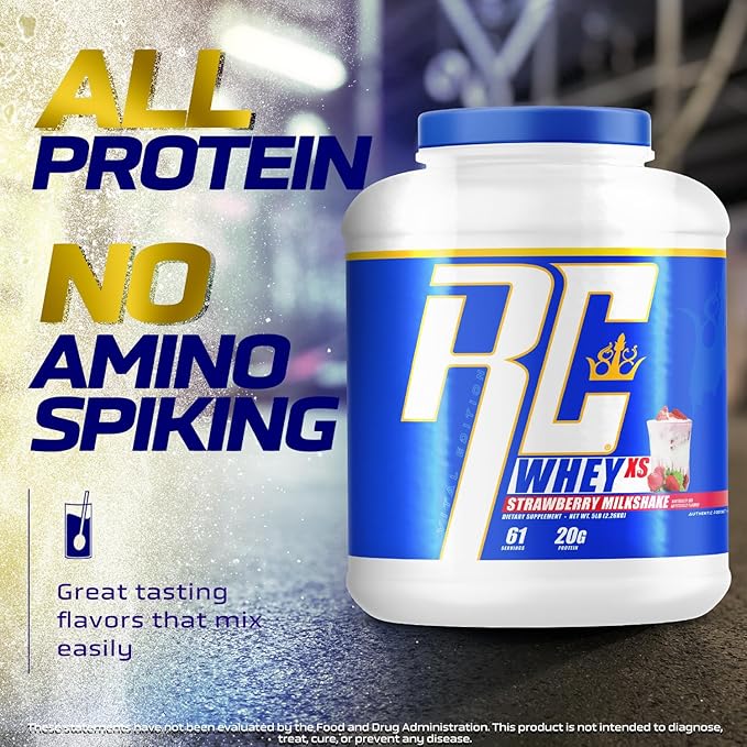 Ronnie Coleman Signature Series Whey XS Protein Powder, Pre Workout Shake Mix for Lean Muscle Support, Low Sugar Supplement for Women & Men, 5 lb Bottle (Milk Chocolate)