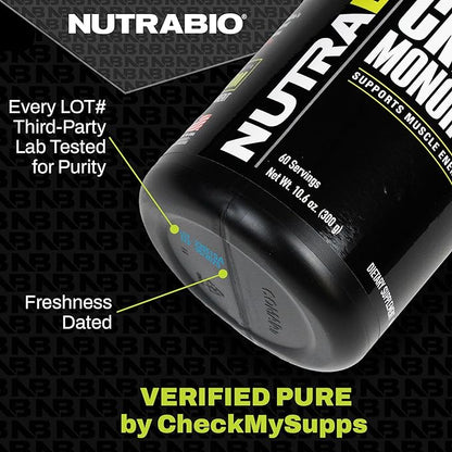 NutraBio BCAA 5000 Powder - Fermented Branched Chain Amino Acids for Muscle Growth & Recovery - Natural Flavors, Sweeteners, and Coloring, Vegan, Gluten Free - Lemonade, 60 Servings