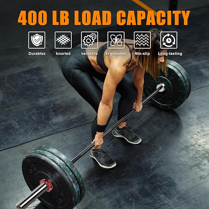 Olympic Barbell Weight Bar for Weightlifting 7ft/6ft/5ft for 500lbs/400lbs/330lbs Weight