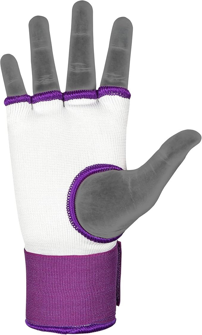 HUNTER Gel Padded Inner Gloves with Hand Wraps for Boxing, Quick Elastic Training Wraps for Men & Women, Muay Thai MMA Kickboxing Martial Arts Knuckle Wrist Protector (Pair)