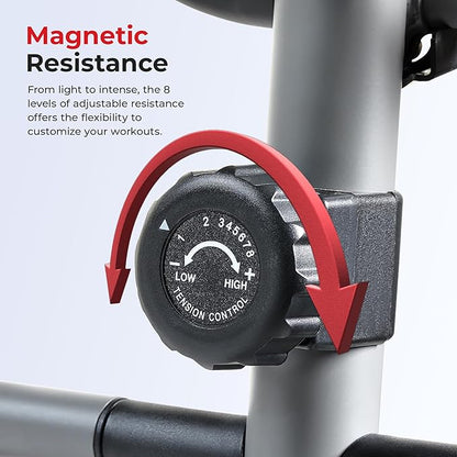 Sunny Health & Fitness Essential Smart 2-in-1 Cross Trainer Elliptical Bike, Magnetic Training Machine for Adult/Seniors Home Gym Cardio Exercises, Free SunnyFit App Bluetooth Connection - SF-E322004